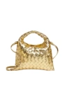Bottega Veneta Mini Hop Handbag In 8922 Gold/muse Brass