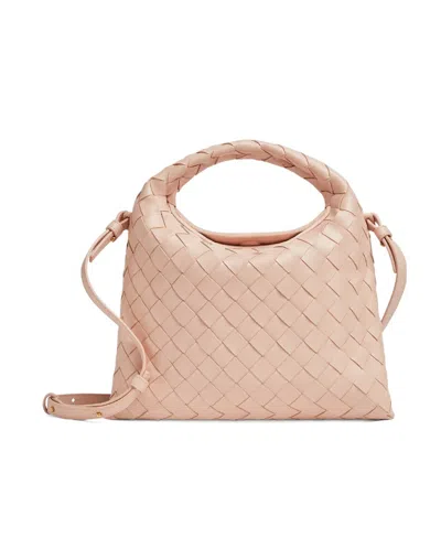Bottega Veneta Woven Top Handle Bag In Nude