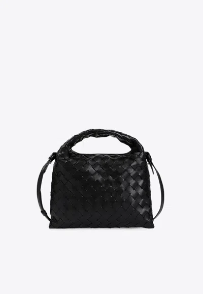 Bottega Veneta Mini Hop Hobo Bag In Black
