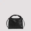Bottega Veneta Mini Hop Knitted Shoulder Bag In Black Brass Black