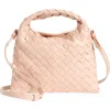 Bottega Veneta Mini Hop Intrecciato Leather Hobo Bag In Lotus/brass