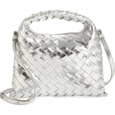 BOTTEGA VENETA BOTTEGA VENETA MINI HOP MIRROR INTRECCIATO LEATHER HOBO BAG