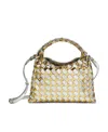 Bottega Veneta Hop Mini Intrecciato Metallic Hobo Bag In Multicolor