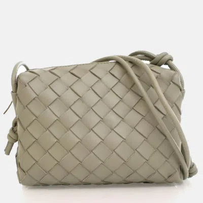 Pre-owned Bottega Veneta Mini Intrecciato Calfskin Loop Camera Bag In Green