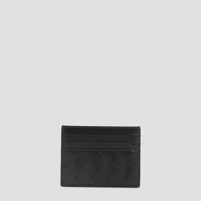 Bottega Veneta Mini Intrecciato Card Case In Black