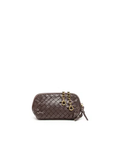 Bottega Veneta Mini Intrecciato Chin Bag In Brown