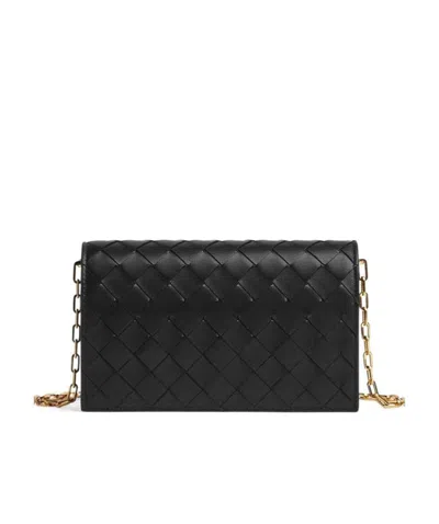 Bottega Veneta Mini Intrecciato Leather Bag In Black