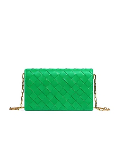 Bottega Veneta Mini Intrecciato Leather Bag In Green