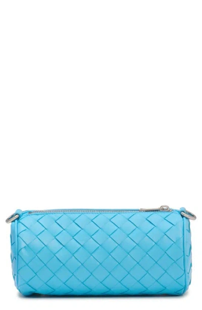 Bottega Veneta Mini Intrecciato Leather Barrel Bag In Blue