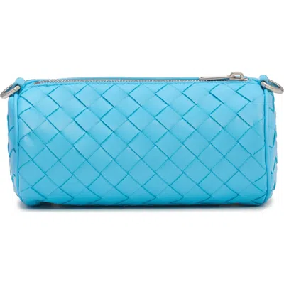 Bottega Veneta Mini Intrecciato Leather Barrel Bag In Dip/silver