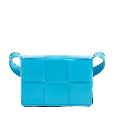 Bottega Veneta Mini Intreccio Leather Shoulder Bag In Blue