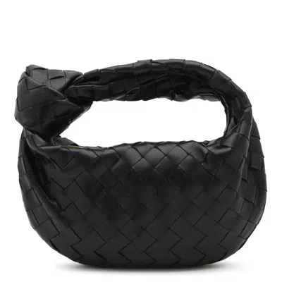 Bottega Veneta Mini Jodie Leather Hobo In Black-silver