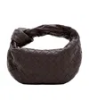 Bottega Veneta Women Mini Jodie Leather Handbag With Intrecciato Motif In Brown