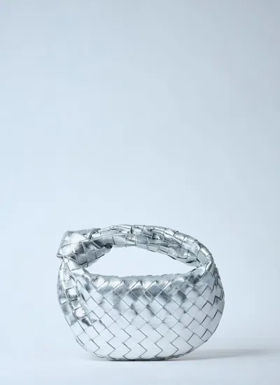 Bottega Veneta Mini Jodie Handbag In Silver