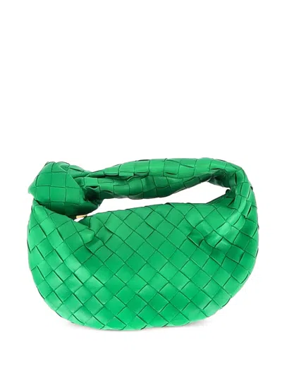 Pre-owned Bottega Veneta Mini Jodie Interecciato Knotted Tote Bag In Green