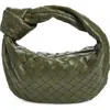 Bottega Veneta Mini Jodie Intrecciato Leather Top Handle Bag In Green