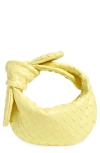 Bottega Veneta Mini Jodie Intrecciato Leather Top Handle Bag In Sherbert/ Gold