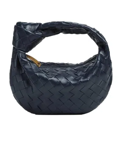 Bottega Veneta Mini Jodie Knitted Handbag In Blue