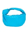 Bottega Veneta Mini Jodie Knitted Handbag In Blue