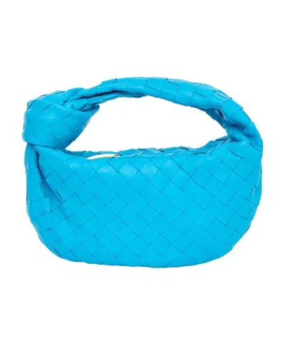 Bottega Veneta Mini Jodie Knitted Handbag In Blue