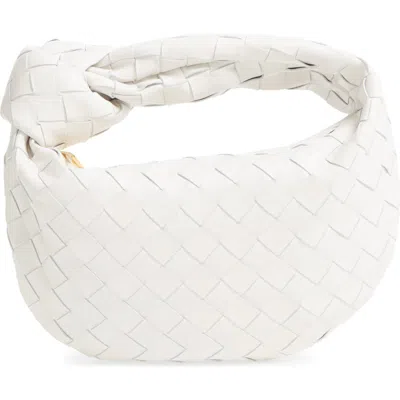 Bottega Veneta Mini Jodie Leather Hobo In Chalk-gold