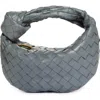 Bottega Veneta Blue Teen Jodie Leather Shoulder Bag In Thunder-gold