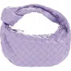 Bottega Veneta Purple Mini Jodie Top Handle Bag In Wisteria-silver