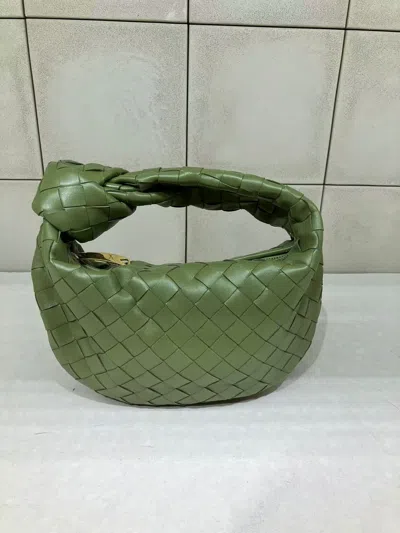 Bottega Veneta Green Mini Jodie Bag In 3403 New Sauge Gold