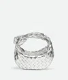 Bottega Veneta Teen Jodie Metallic Intrecciato Top-handle Bag In Silver
