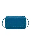 Bottega Veneta Mini Knitted Shoulder Bag In Blue