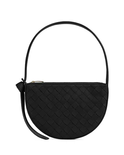 Bottega Veneta Mini Shoulder Bag With Knot In Black/gold