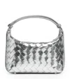 Bottega Veneta Mini Lambskin Wallace Top-handle Bag In Silver