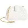 Bottega Veneta Lauren 1980 Mini Clutch Bag With Chain Strap In 9104 Chalk-m Brass