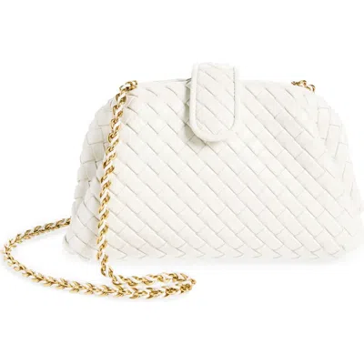 Bottega Veneta Lauren 1980 Mini Clutch Bag With Chain Strap In White