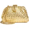 Bottega Veneta Clutch Lauren 1980 Small Gold In Intrecciato