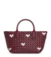 Bottega Veneta Mini Leather Cabat Tote Bag In Burgundy