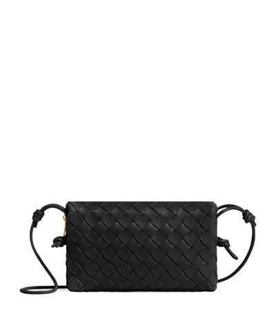 Bottega Veneta Mini Leather East West Loop Cross-body Bag In Gold