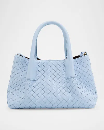 Bottega Veneta Mini Leather Tote Bag In Blue