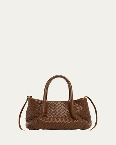 Bottega Veneta Mini Leather Tote Bag In Noccio