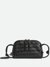 Bottega Veneta Mini Leather Zip Bag With Adjustable Strap In Pattern