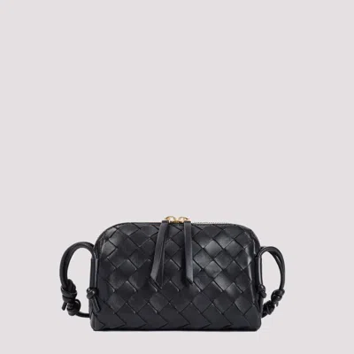 Bottega Veneta Mini Lethestanether Handbag In Black