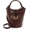 Bottega Veneta Liberta Mini Leather Bucket Bag In 2129 Madder Brown-m B