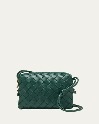 Bottega Veneta Mini Loop Camera Bag In Emerald Green-gold