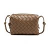 Bottega Veneta Taupe Mini Loop Camera Bag In Gold