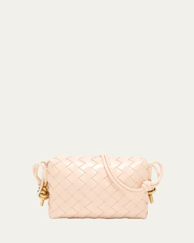 Bottega Veneta Beige Mini Loop Camera Bag In Macaroon Muse Brass