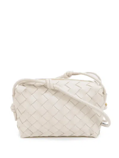 Bottega Veneta Mini Loop Intrecciato Shoulder Bag In White