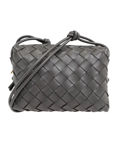 Bottega Veneta Mini Loop Knitted Shoulder Bag In Black