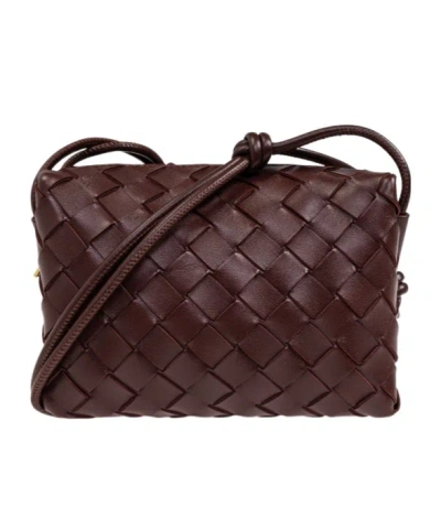 Bottega Veneta Mini Loop Knitted Shoulder Bag In Red