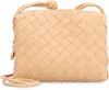 Bottega Veneta Mini Loop Leather Camera Bag In Beige