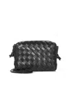 Bottega Veneta Mini Loop Leather Camera Bag In Black